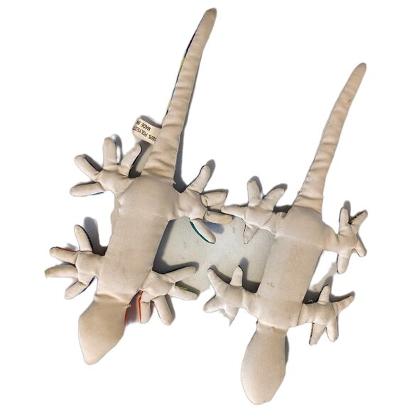 Vintage 1990s Sand Filled Geckos Toys Tie Dye Paperweight Stuffed Plush Animal - Picture 5 of 6